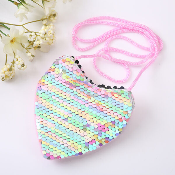 Wholesale Fabric Sequin Heart Children Shoulder Bag