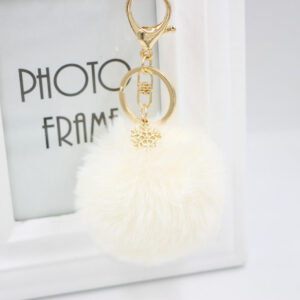 Rice White / Gold key chain