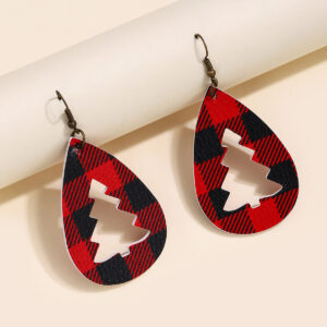 O1CN01ICT1m21qyMPc6bFEJ__2206372095564-0-cib Wholesale Christmas Plaid Christmas Tree Leopard Print Leather Earrings