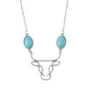 Wholesale Inlaid Turquoise Bull Head Bohemian Hollow Line Niche Simple Necklaces