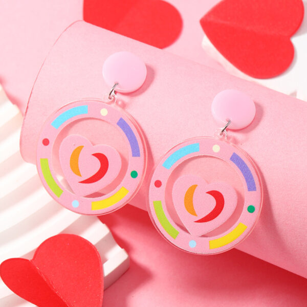Wholesale Valentine's Day Pink Love Envelope Acrylic Earrings