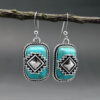 Wholesale Ethnic Shield Turquoise Metal Earrings