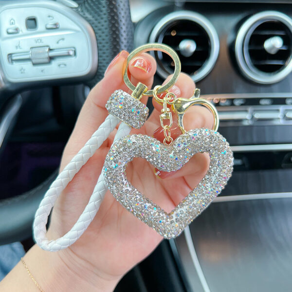 Wholesale Hollow Clay Full Diamond Love Key Chain