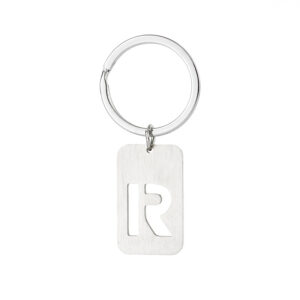 Military card hollow letter keychain-R