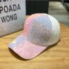 O1CN01IOBWx82CZ6DPMDggf_2215078058487-0-cib Wholesale Cotton Two-color Patchwork Diamond Studded Baseball Caps