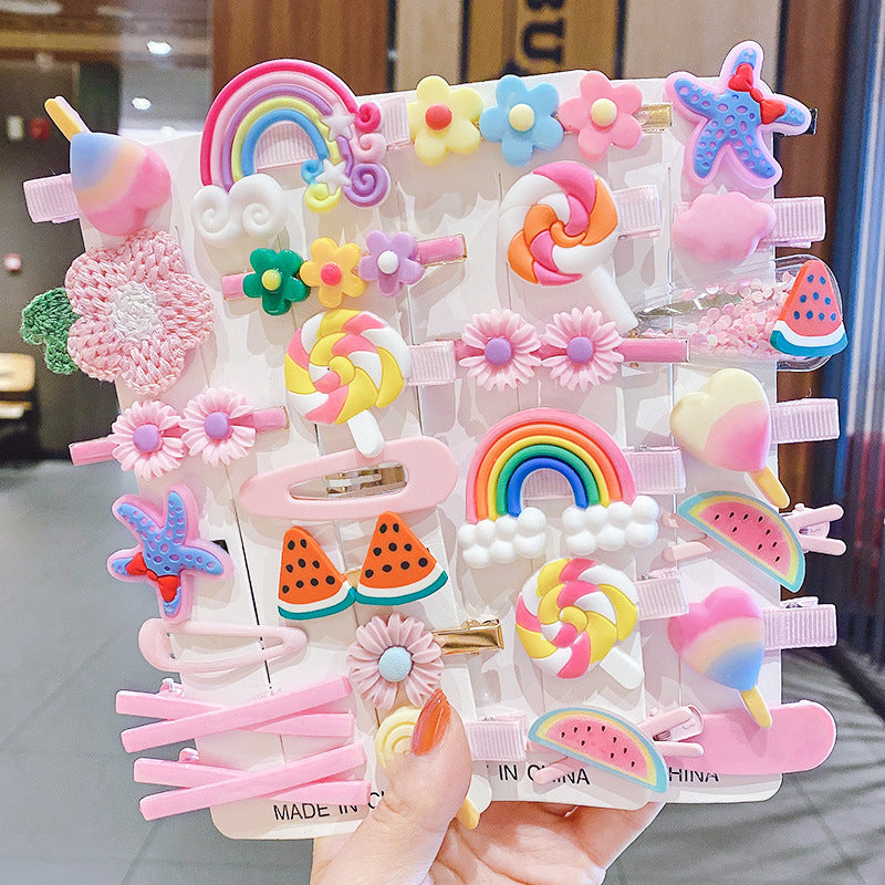 Wholesale Resin Cartoon Chilen's Hair Clip Set of 14