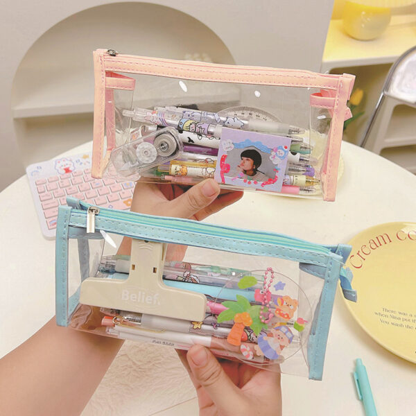Wholesale PU Transparent Pencil Case