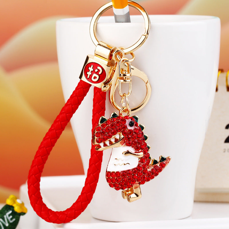 Wholesale Water Diamond Dinosaur Doll Zinc Alloy Keychain