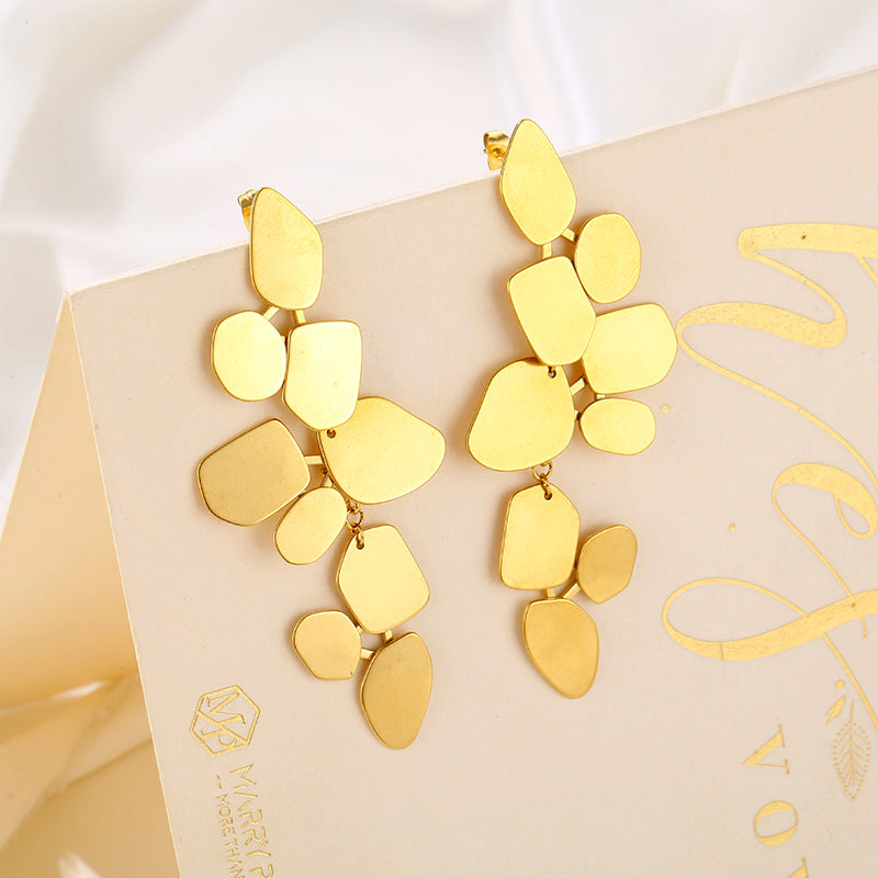 Wholesale Exaerated Earrings Light Luxury Retro European and American Stainless Steel Earrings