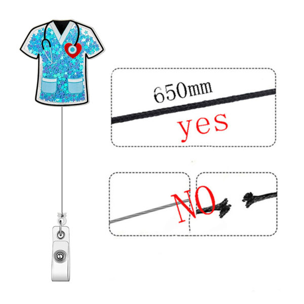 Wholesale Badge Reels Acrylic Quicksand Doctor Nurse Retractable Keychain