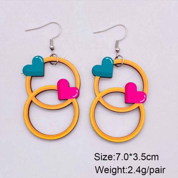 Wholesale Valentine's Day LOVE Love Wooden Earrings