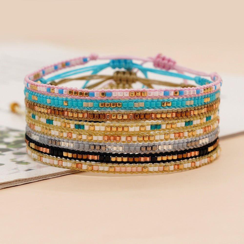 Wholesale Mi Rice Beads Hand Woven Extra Fine Glass Bracelet