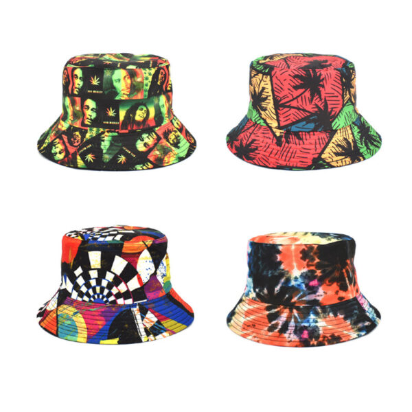 Wholesale Tie-dye Double-sided Outdoor Sunshade Printed Bucket Hat