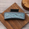 Wholesale Western Style Diamond Pattern Leather Hair Clip Shark Clip