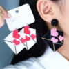 Wholesale Valentine's Day Love Envelope Acrylic Earrings
