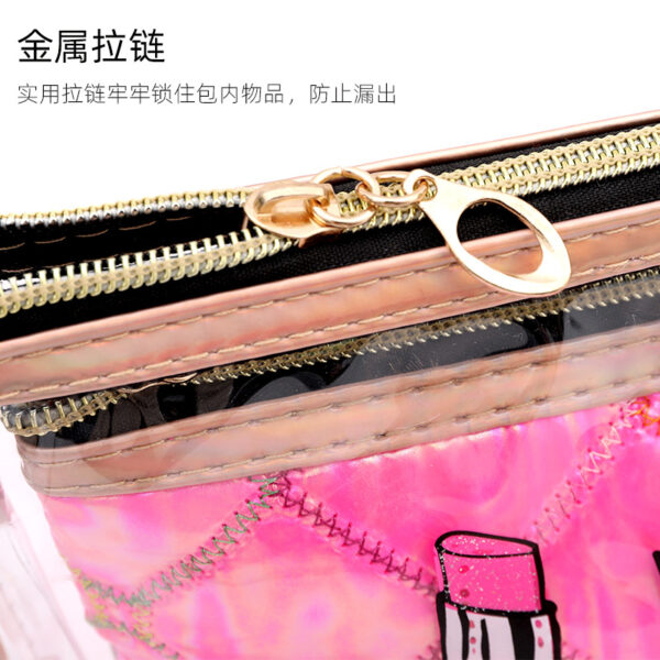 Wholesale PVC Cosmetic Bags Embroidered Diamond Grid Two Piece Set Solid Color Storage Bag