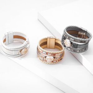 O1CN01IV2S9J2JGxhr2deiG__1871609395-0-cib Wholesale Bohemian Leather Magnetic Buckle Bracelet