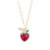 Wholesale Micro Paved Crystal Apple Titanium Steel Necklaces