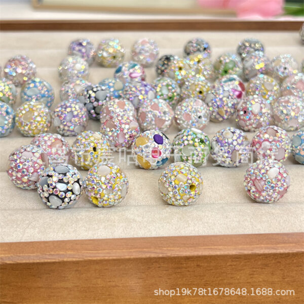 Wholesale Colored Natural Shell Ceramic Mud Diamond Ball Full Diamond 16mm Ball