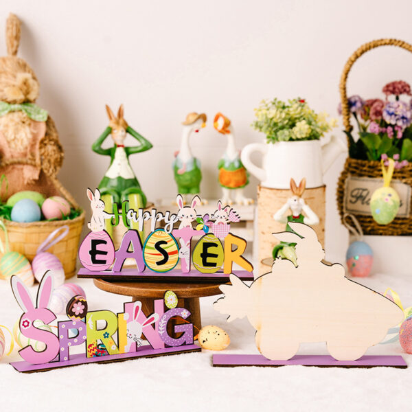 Wholesale Easter Rabbit Letter Wooden Decorations