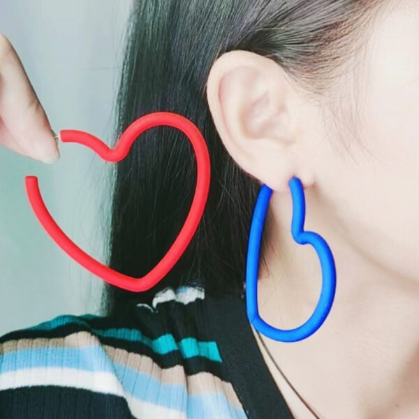 Wholesale Valentine's Day 12 Colors Big Heart Acrylic Earrings