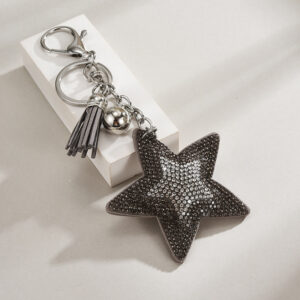 Gray / Silver Buckle + five-pointed star tassel