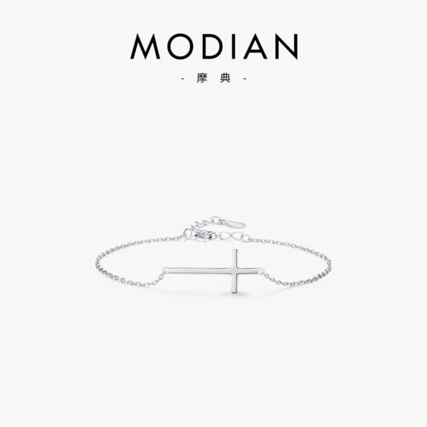 Wholesale S925 Sterling Silver Mirror Design Sense Cross Bracelet OLY-BT-MoD007