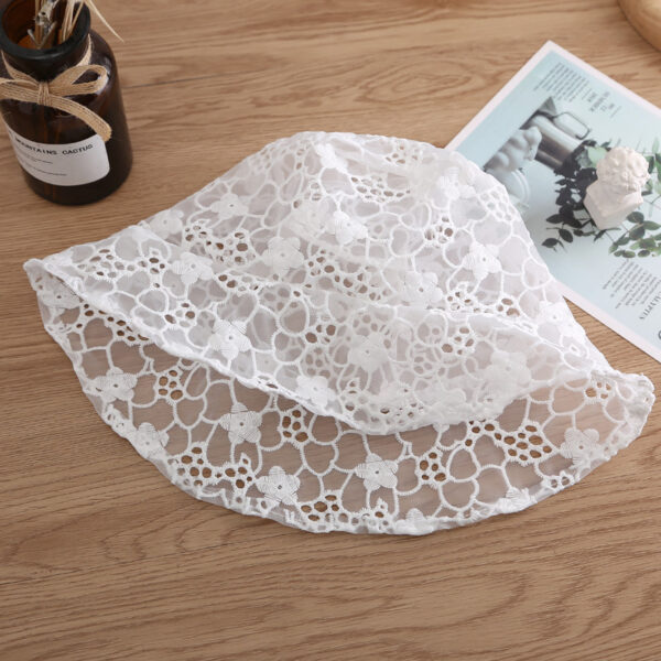 O1CN01IeKh9J1JyT9W4SQb3_2209703131097-0-cib Wholesale Polyester Hollow Lace Thin Bucket Hat