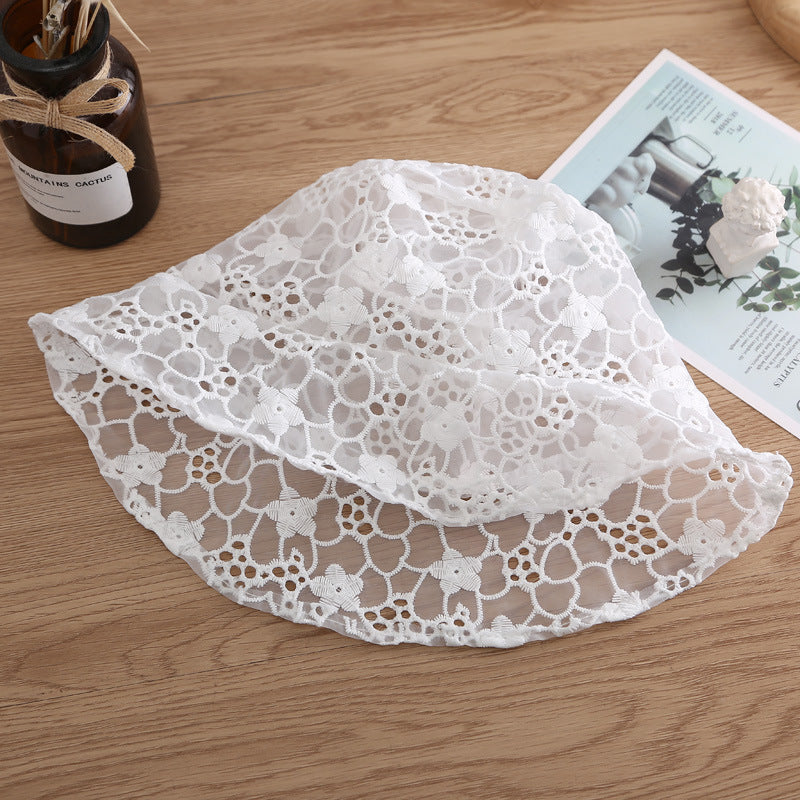 Wholesale lyester Hollow Lace Thin Bucket Hat