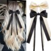 Wholesale Fabric Ribbon Bow Spring Clip Hairpin