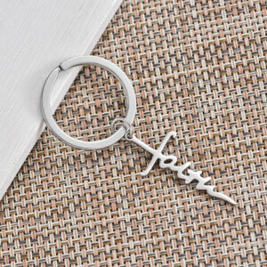Wholesale Stainless Steel Alphabet Cross Keychain