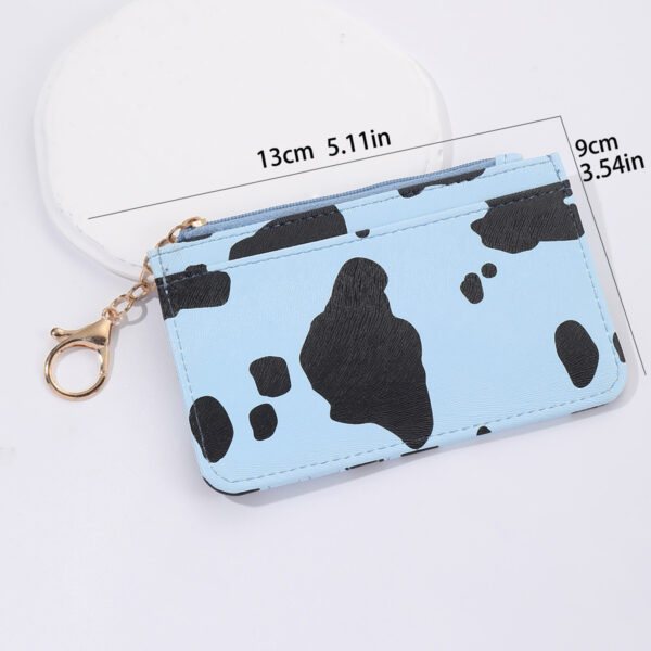 Wholesale PU Cow Pattern Card Holder Keychain