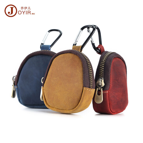 Wholesale Genuine Leather Zipper Pendant Coin Holder Coin Purse