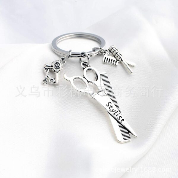 Wholesale Scissors Hair Dryer Comb Alloy Keychains