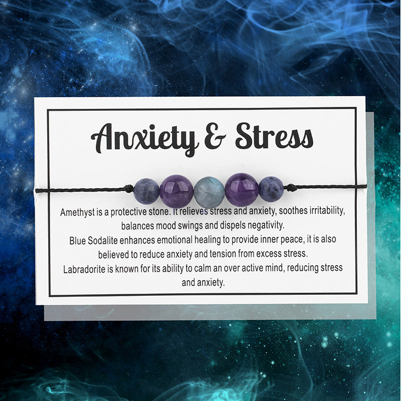 Wholesale Amethyst Flash Stone Combination Crystal Wax Wire Bracelet