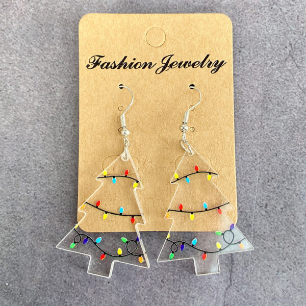 O1CN01Iml9zf1zp35lwwnZ9_2215459036762-0-cib Wholesale Christmas Tree Black and Red Plaid Colorful Acrylic Earrings