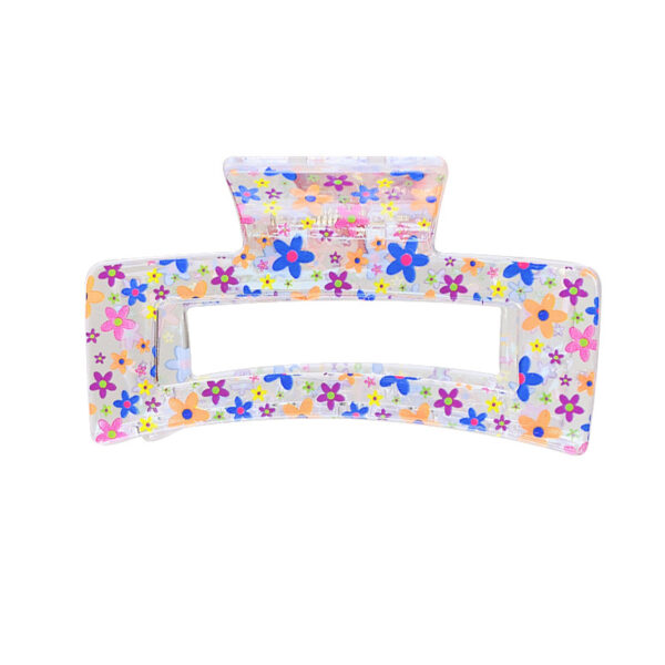 Wholesale Plastic Floral Transparent Grip Hair Clips