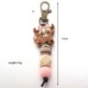Wholesale Cartoon Yak Silicone Bead Keychain