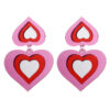 Wholesale Gradient 3D Heart Acrylic Earrings