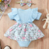 Wholesale Easter Cotton Baby One Piece Rabbit Ripple Bow Dress