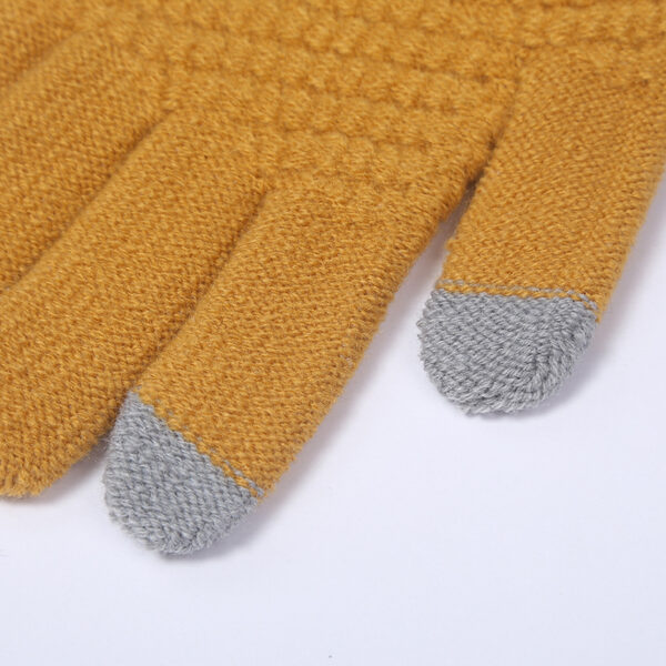 Wholesale Winter Velvet Thickened Cute Cycling Touch Screen Warm Wool Knitted Gloves