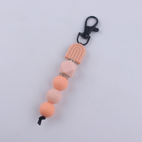 Wholesale Rainbow Silicone Beaded Keychain