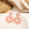 Wholesale Lacquer Flower Openwork Iron Earrings