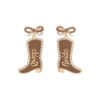 Wholesale Bow Oil Dripping Diamond Western Style BRIDE Cowboy Boot Earrings