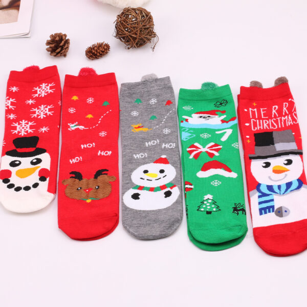 Wholesale Autumn New Christmas Elk Santa Claus Cotton Socks