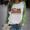 Wholesale Spandex T-shirts Korean Version Loose Casual Pullover Bottoms Christmas Tree Series
