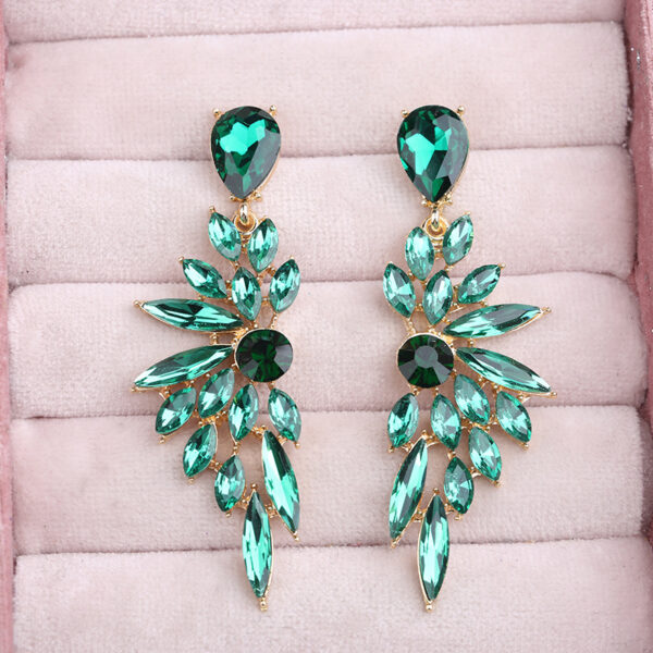 Wholesale Crystal Symmetrical Wings Zinc Alloy Earrings