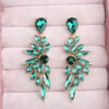 Wholesale Crystal Symmetrical Wings Zinc Alloy Earrings