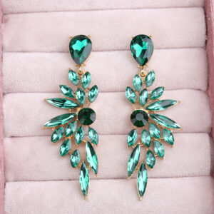 Wholesale Crystal Symmetrical Wings Zinc Alloy Earrings