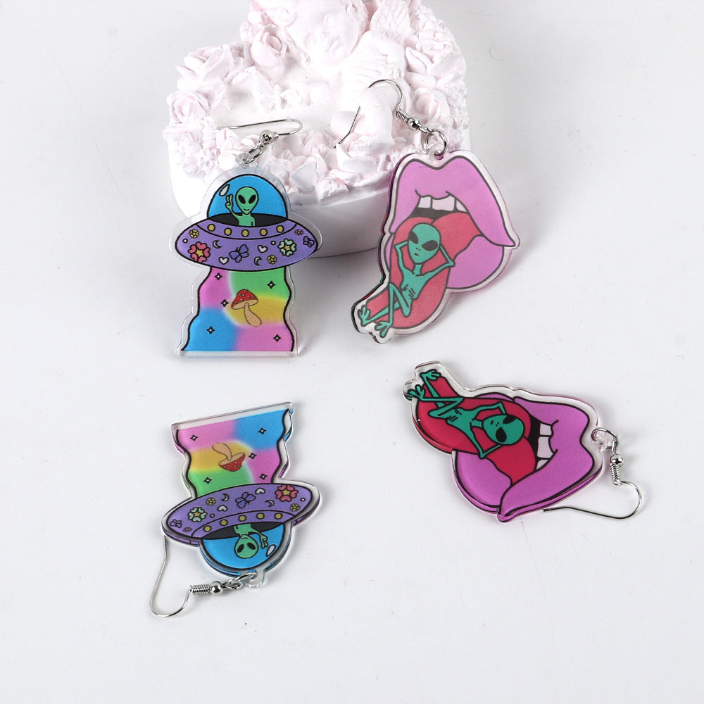 Wholesale Punk Alien Acrylic Earrings
